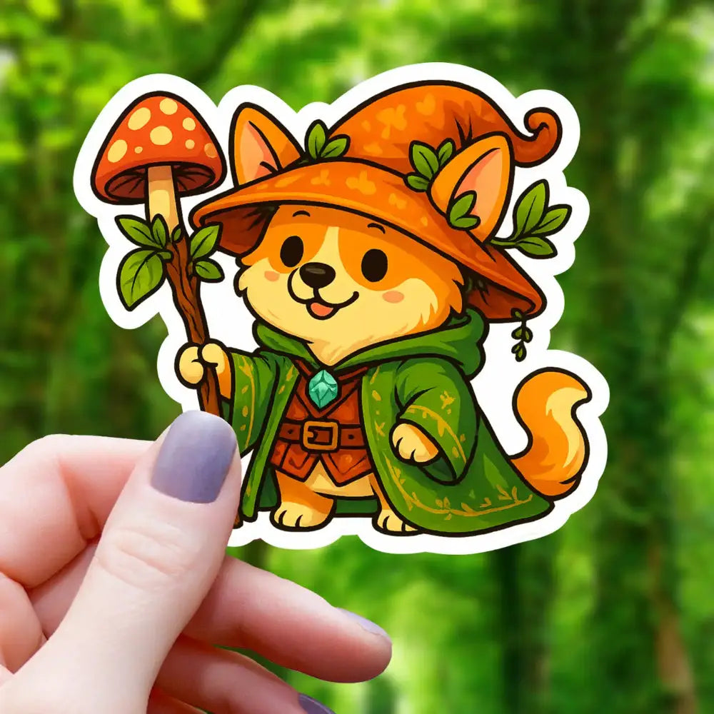 Druid Dog Corgi Sticker - Toys & Gifts