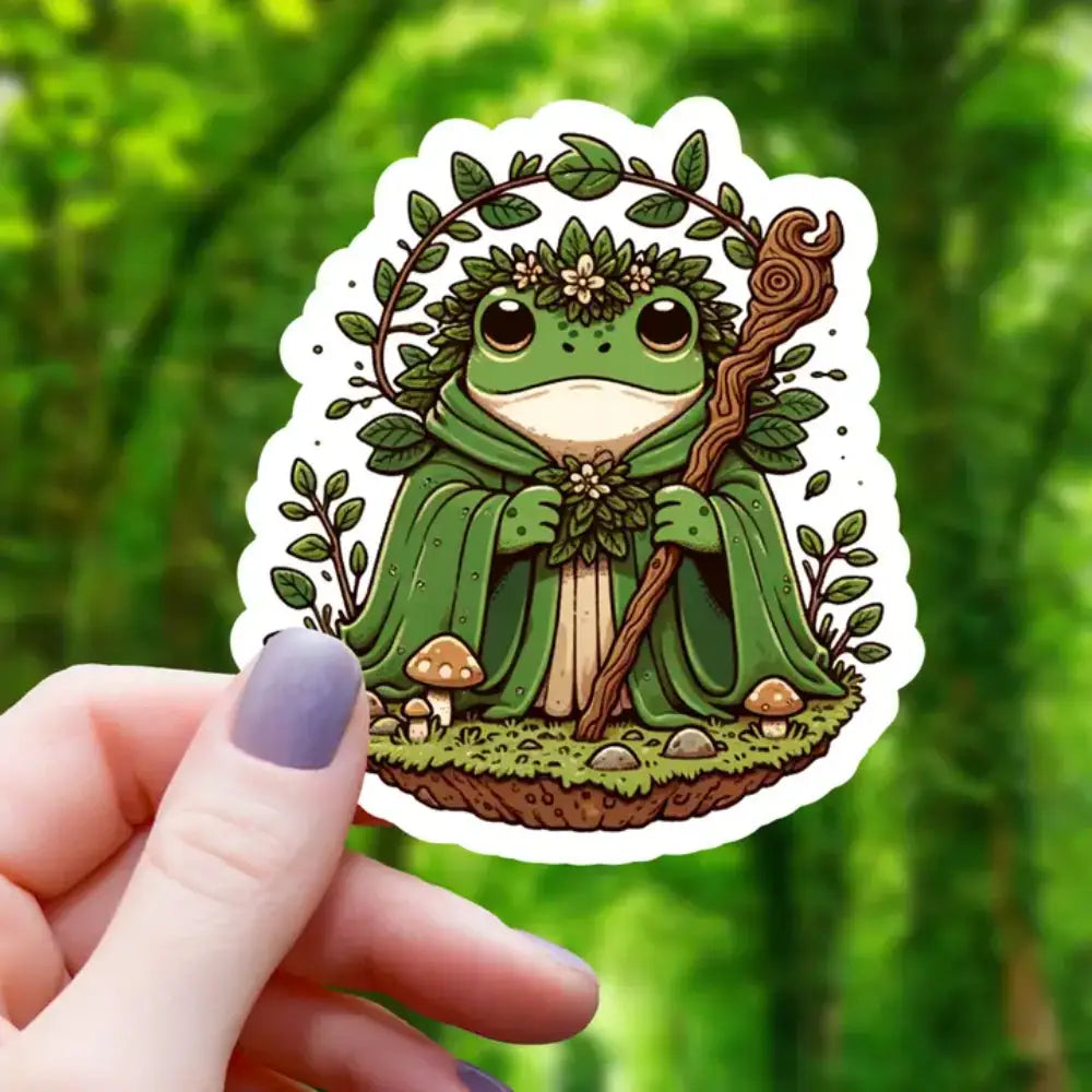 Druid Frog Chibi Sticker - Gifts