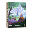 The dungeons and kittens rpg starter set board game box features colorful whimsical kitten illustrations with purple and green hues