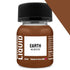 A 30ml bottle of earth lw370 weathering liquid in matte brown finish with a black ribbed cap made in the usa
