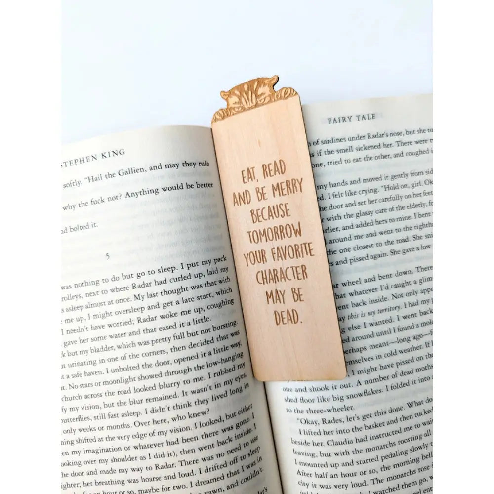 Eat, Read, and Be Merry Wooden Bookmark Toys & Gifts North To South Designs   