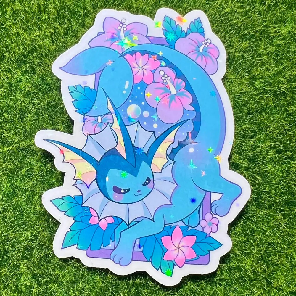 Eevelutions Vaporeo Flowers Holographic Sticker - Gifts