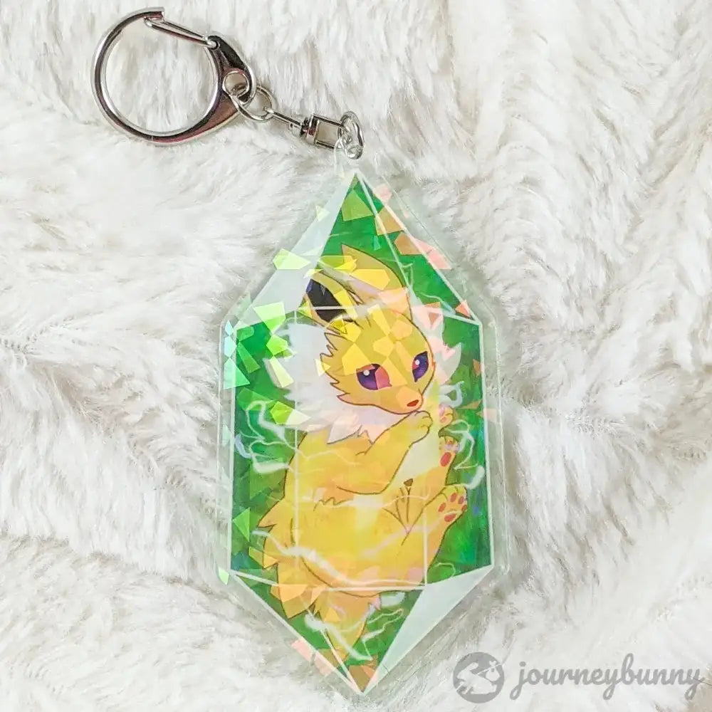 Electric Evolution Crystal Holographic Acrylic Keychain - Toys & Gifts