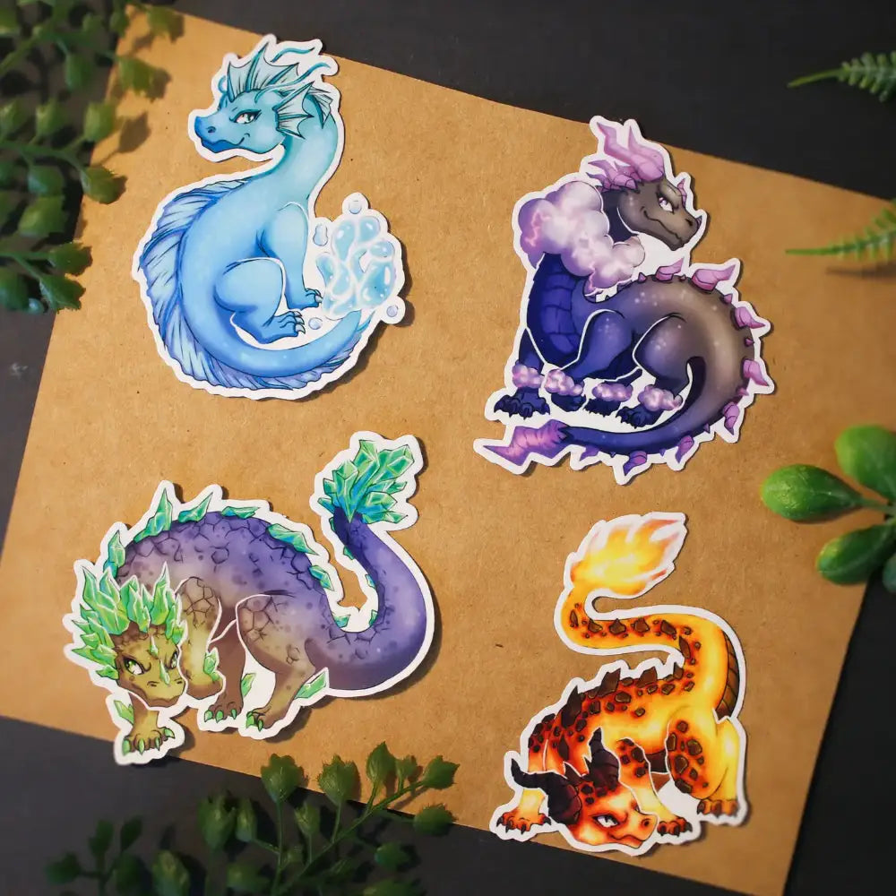 Elemental Dragon Sticker Set - Gifts