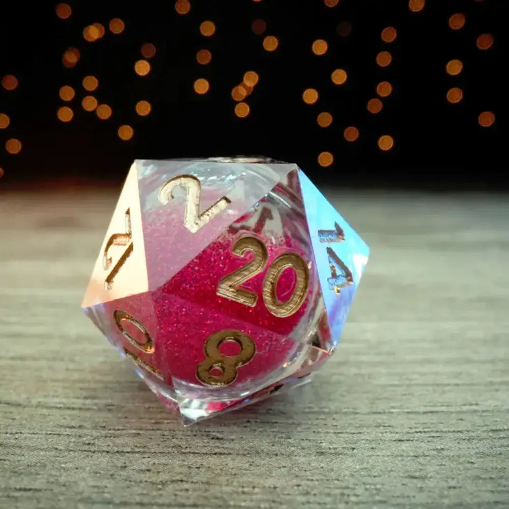 Elixir Liquid Core D20 Dice & Dice Supplies Metallic Dice Games Magenta Mayhem  