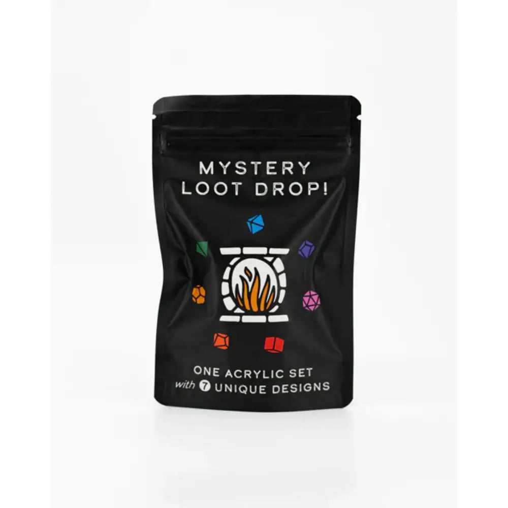 Emberglow Unique Acrylic Mystery Loot Drop Polyhedral (D&D) Dice Set (7) - Dice & Dice Supplies