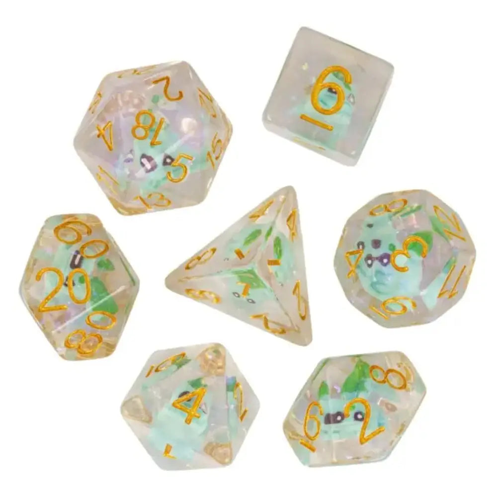 Enchanted Dice Bulb Dino Polyhedral (D&D) Dice Set (7) - Dice & Dice Supplies