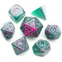 Enchanted Dice Digital Frame Pink & Green Polyhedral (D&D) Dice Set (7) - Dice & Dice Supplies