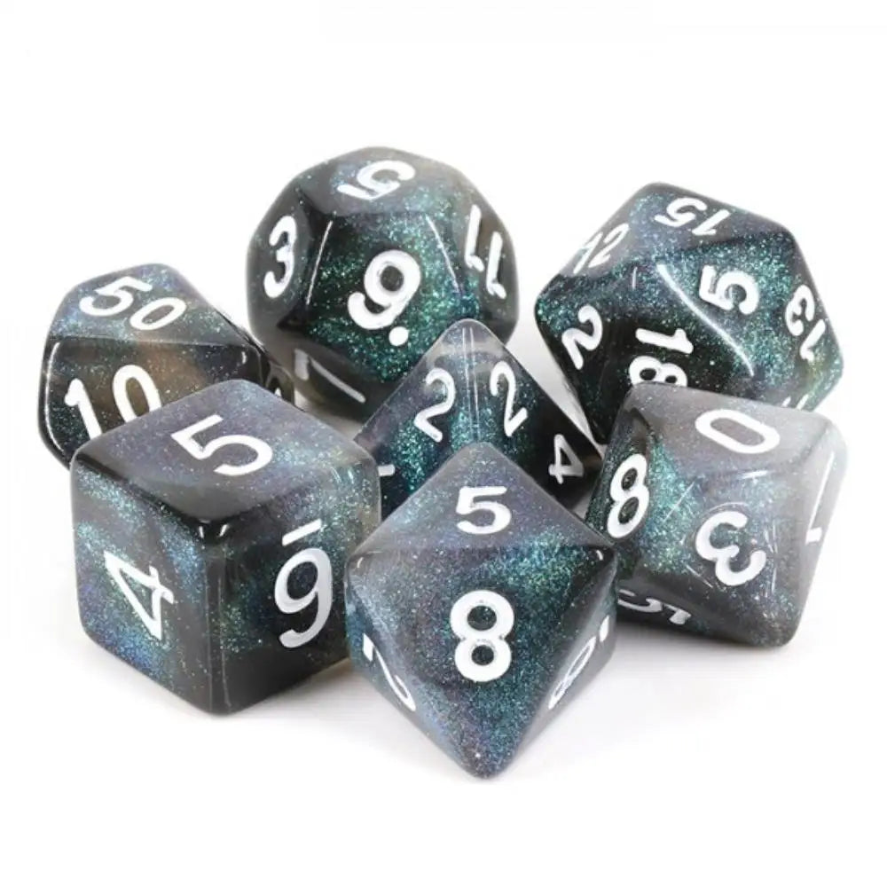 Enchanted Dice Galaxy Layer Everclear Aurora Polyhedral (D&D) Dice Set (7) Dice & Dice Supplies The Haunted Game Cafe   