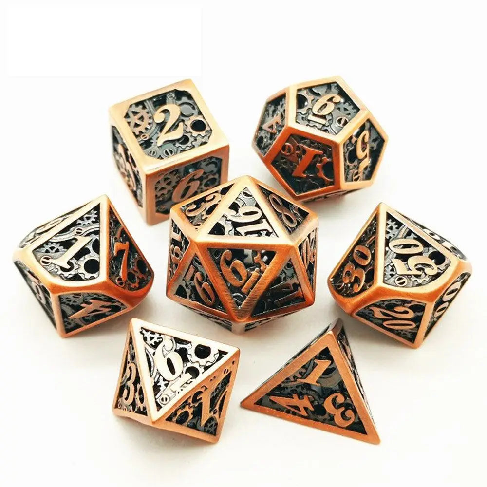 Enchanted Dice Hollow Gears Metal Polyhedral (D&D) Dice Set Dice & Dice Supplies The Haunted Game Cafe   