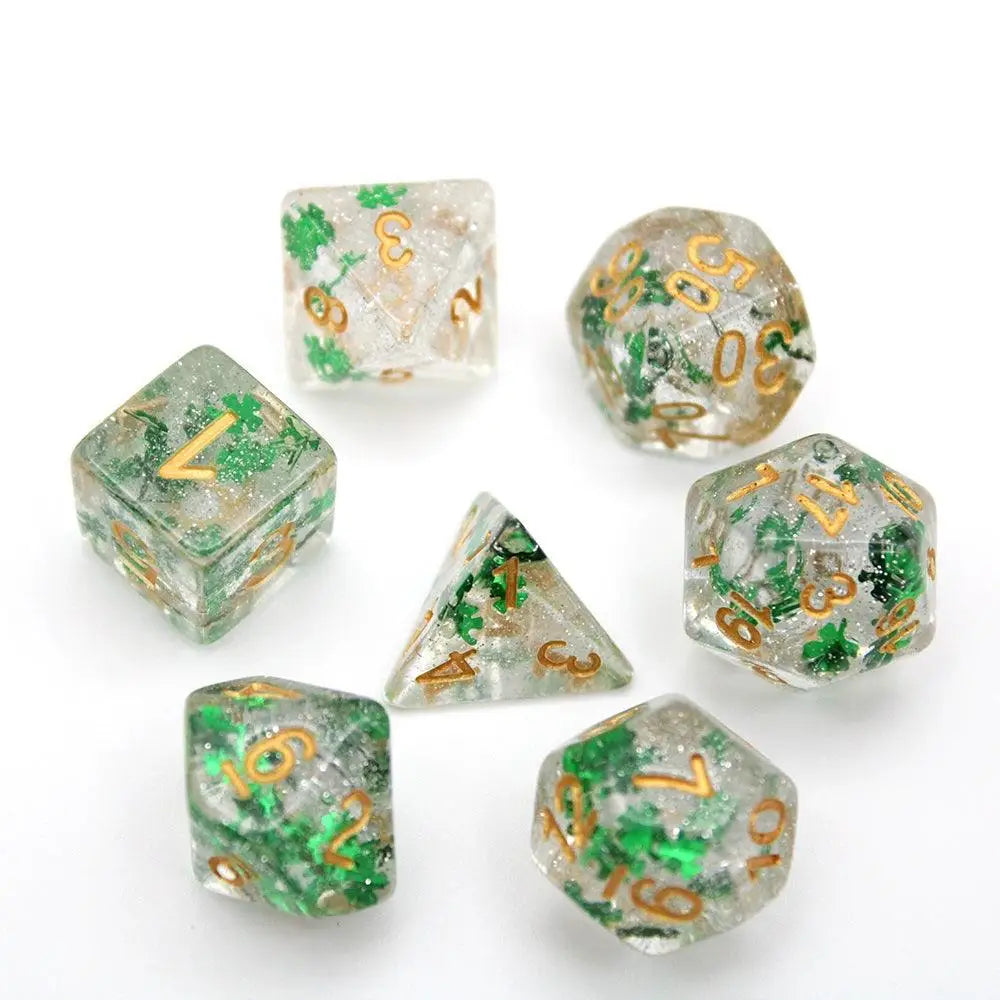 Enchanted Dice Lucky Clover Polyhedral (D&D) Dice Set Dice & Dice Supplies The Haunted Game Cafe   