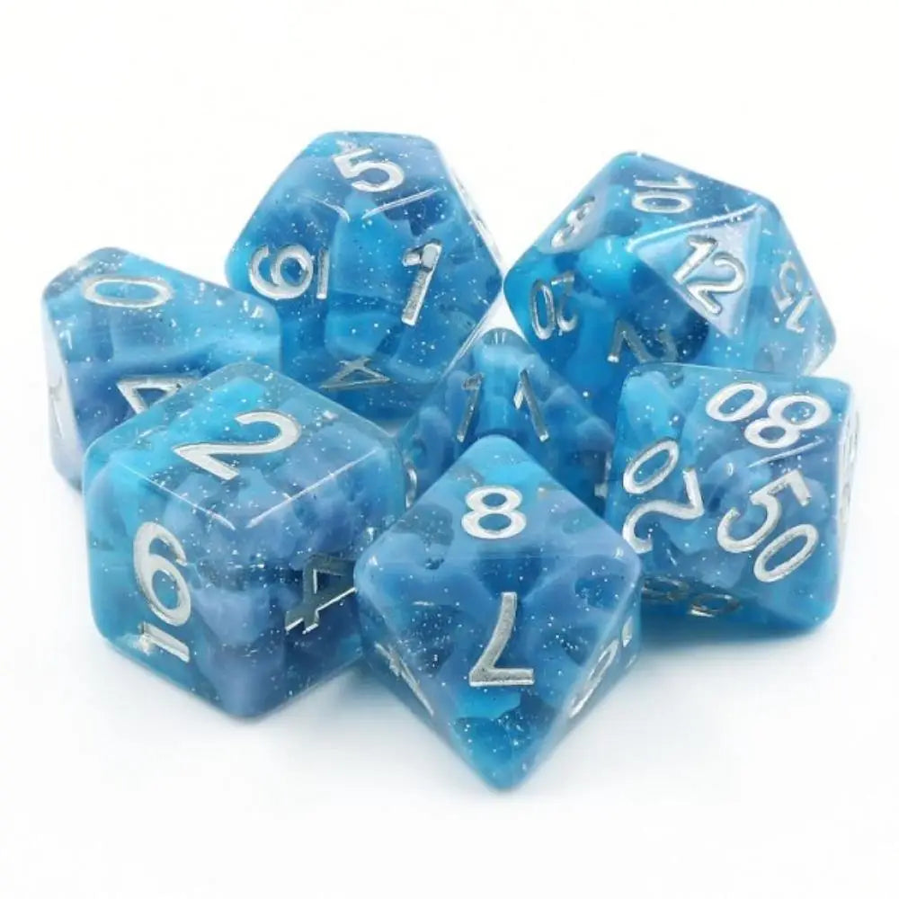 Enchanted Dice Nebula Sapphire Polyhedral (D&D) Dice Set (7) Dice & Dice Supplies The Haunted Game Cafe   