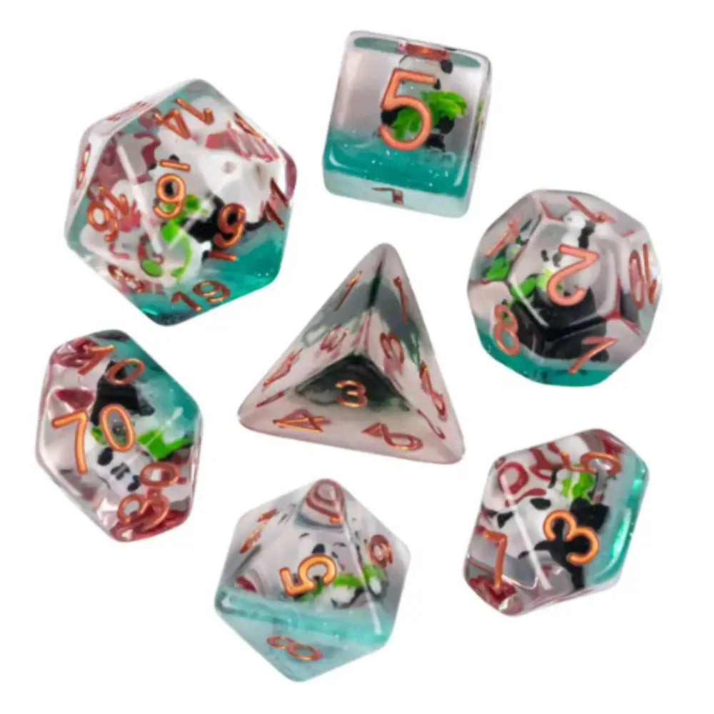 Enchanted Dice Panda Polyhedral (D&D) Dice Set (7) - Dice & Dice Supplies