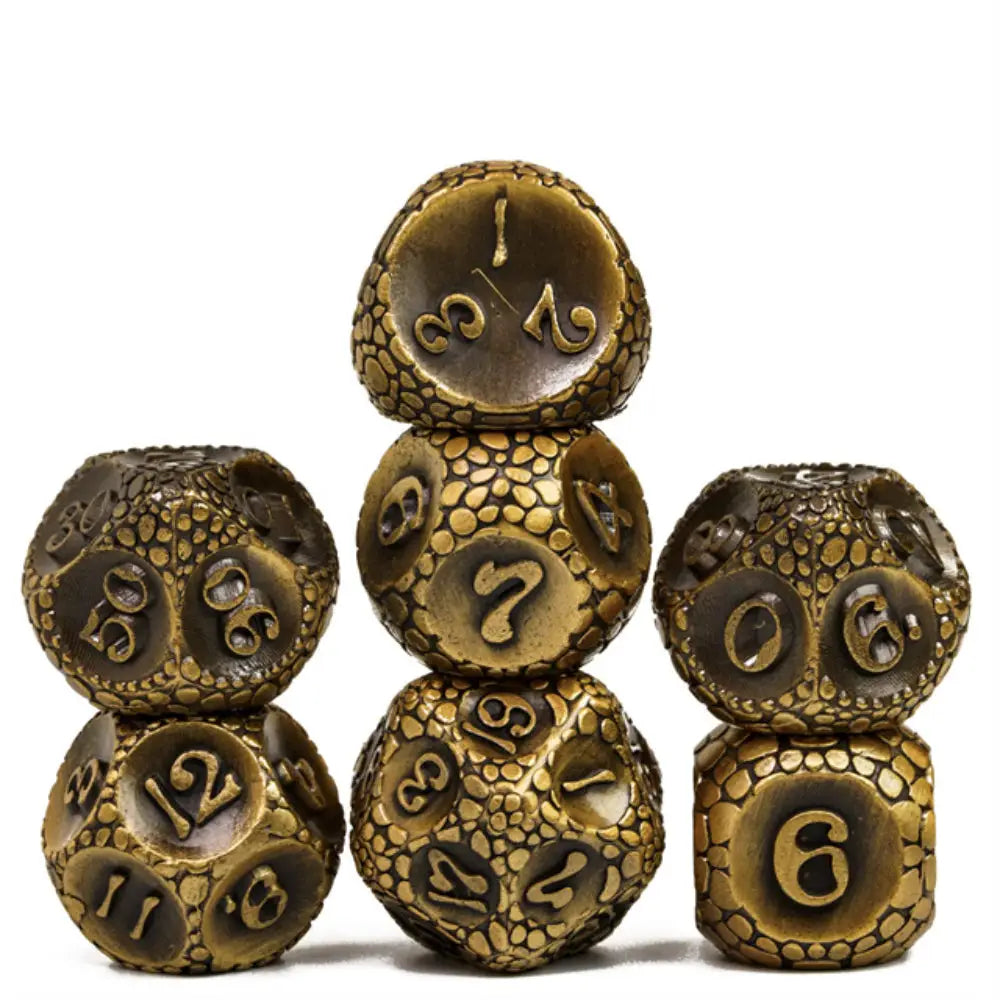 Enchanted Dice Rounded Scale Metal Polyhedral (D&D) Dice Set (7) Dice & Dice Supplies The Haunted Game Cafe   