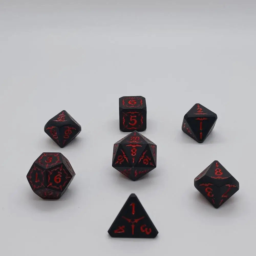 Enchanted Dice Vampire Wars Metal Polyhedral (D&D) Dice Set (7) Dice & Dice Supplies The Haunted Game Cafe   