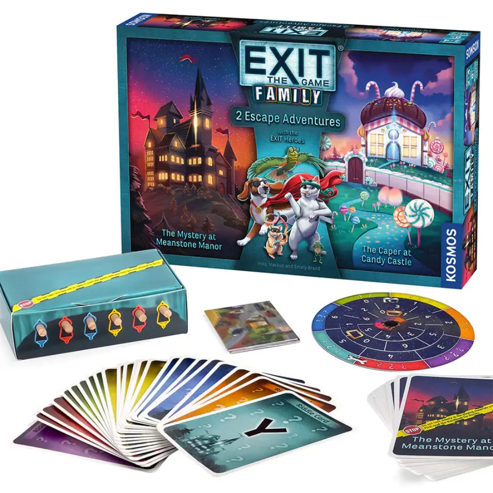 Exit: Family Adventures The Mystery at Meanstone Manor & The Caper at Candy Castle - Board Games