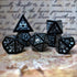 Fangs of Winter Obsidian Gemstone Polyhedral (D&D) Dice Set (7) - Dice & Dice Supplies
