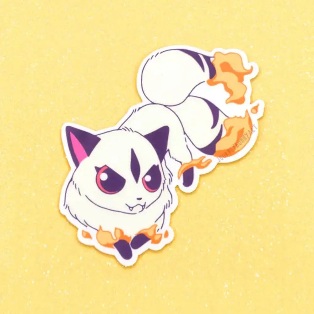 Fire Sabertooth Cat Sticker - Toys & Gifts