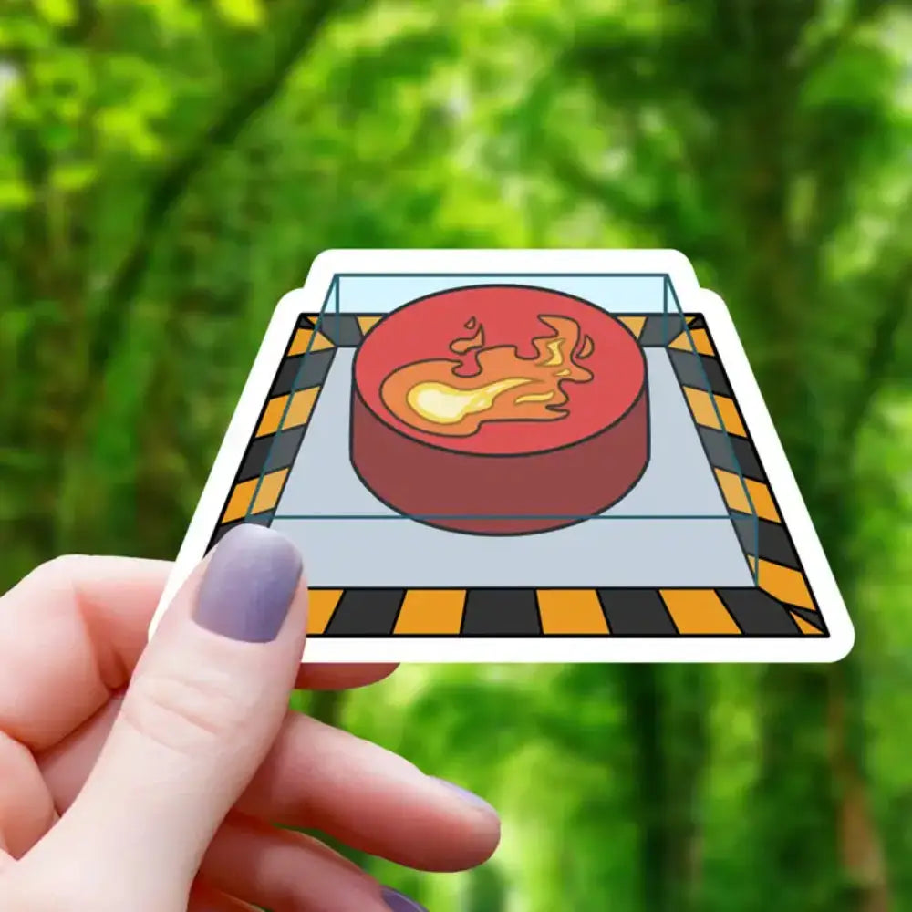 Fireball Emergency Button Sticker - Shop – The Haunted Game Cafe