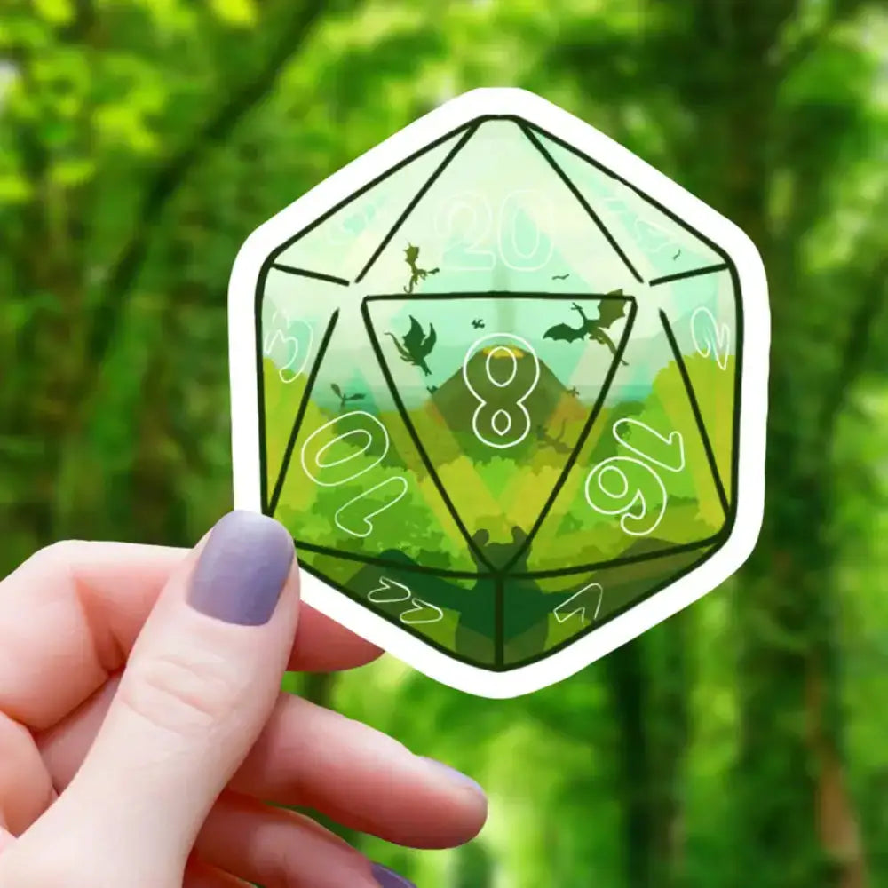 Flying Dragons Dice Terrarium Sticker - Gifts