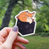 Fox Sleeping on D20 Sticker - Gifts