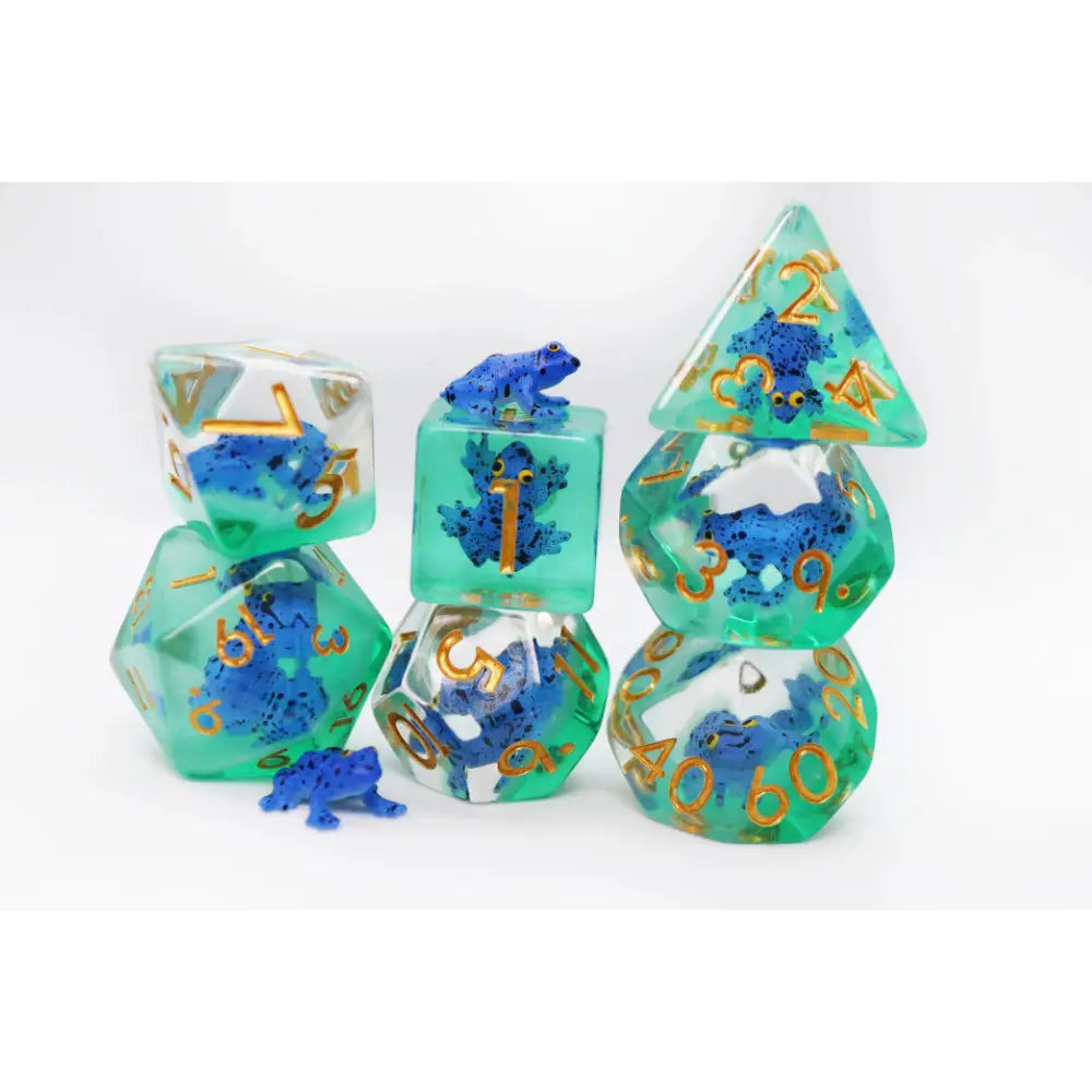 Frog Polyhedral (D&D) Dice Set (7) Dice & Dice Supplies Foam Brain Games   