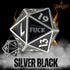 Fuck Yeah Metal D20 - Silver Black - Dice & Dice Supplies