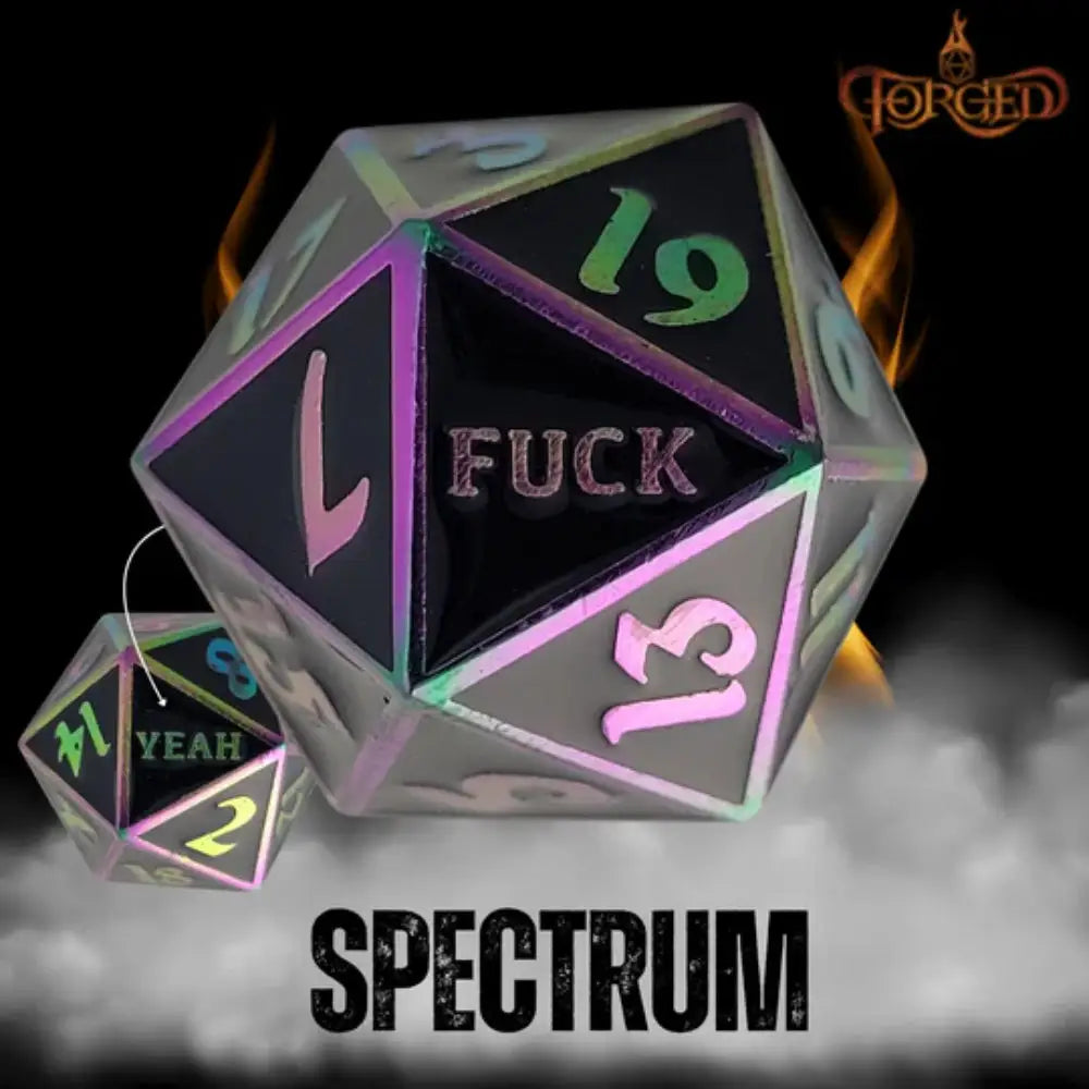 Fuck Yeah Metal D20 - Spectrum - Dice & Dice Supplies