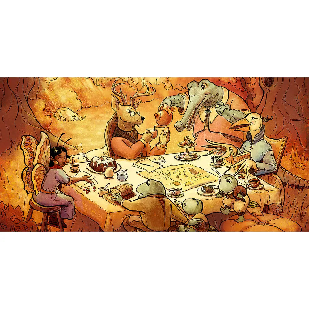 Game Night in Oakenbend Teatime Adventures Playmat - Card Games