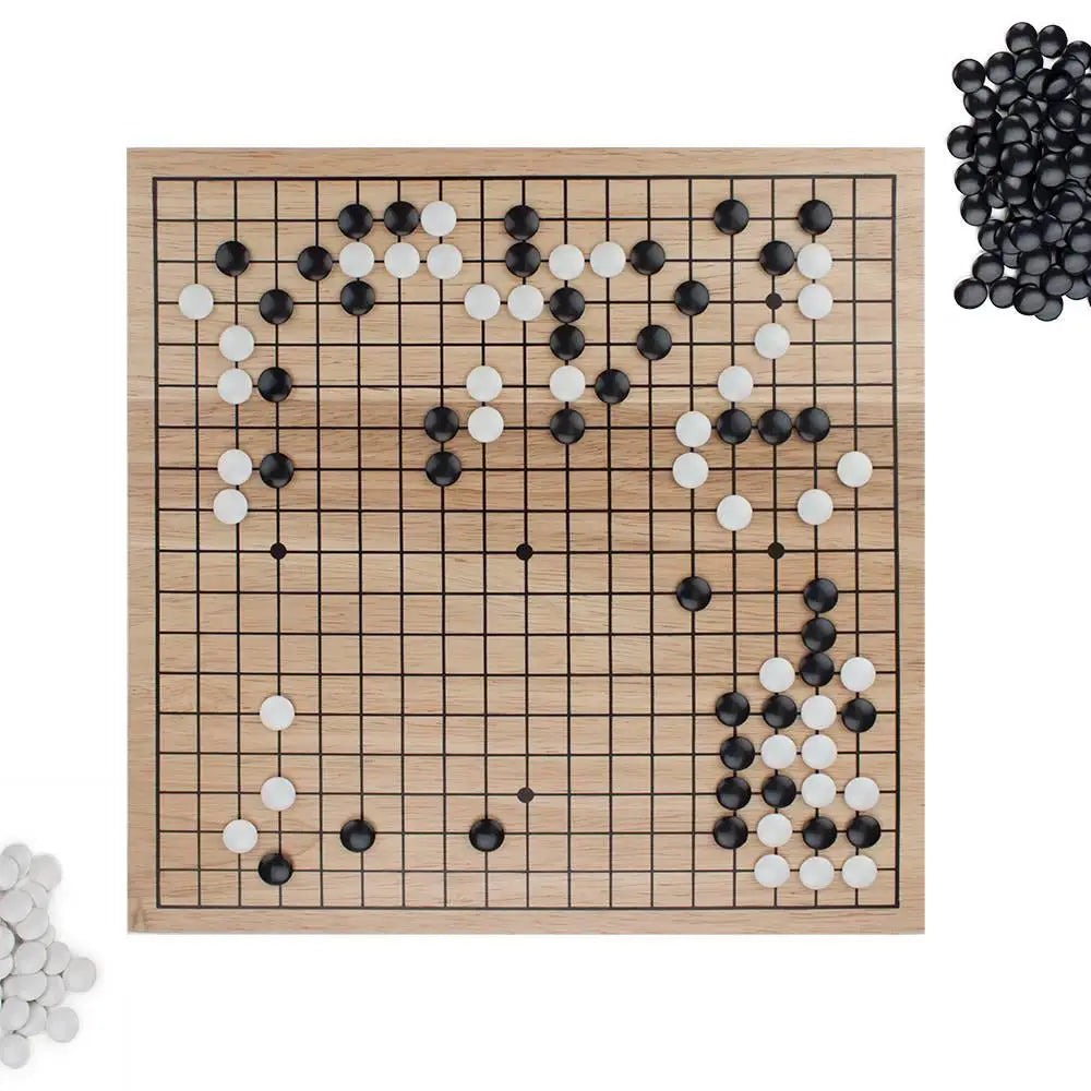 Game of Go Set with Wooden Board and Complete Set of Stones Board Games Brybelly   
