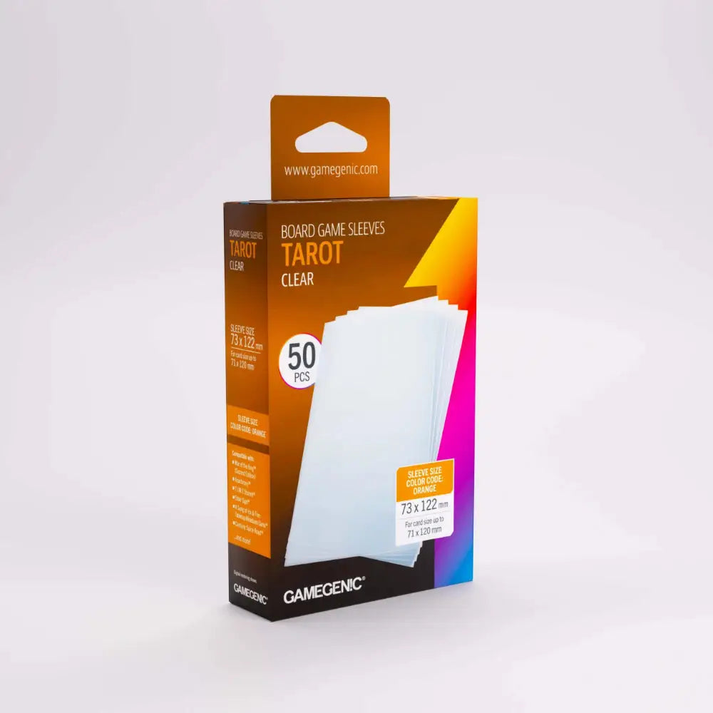 Gamegenic Clear Board Game Sleeves - 73 x 122mm - Tarot (50 sleeves) (FFG Code Orange) - Board Games