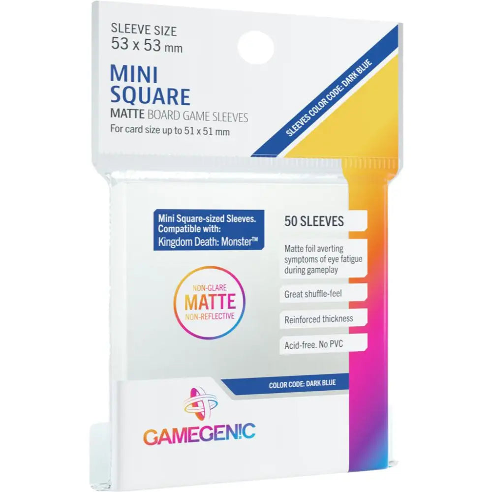Gamegenic clear matte dark blue board game sleeves pack of 50 designed for card protection and durability