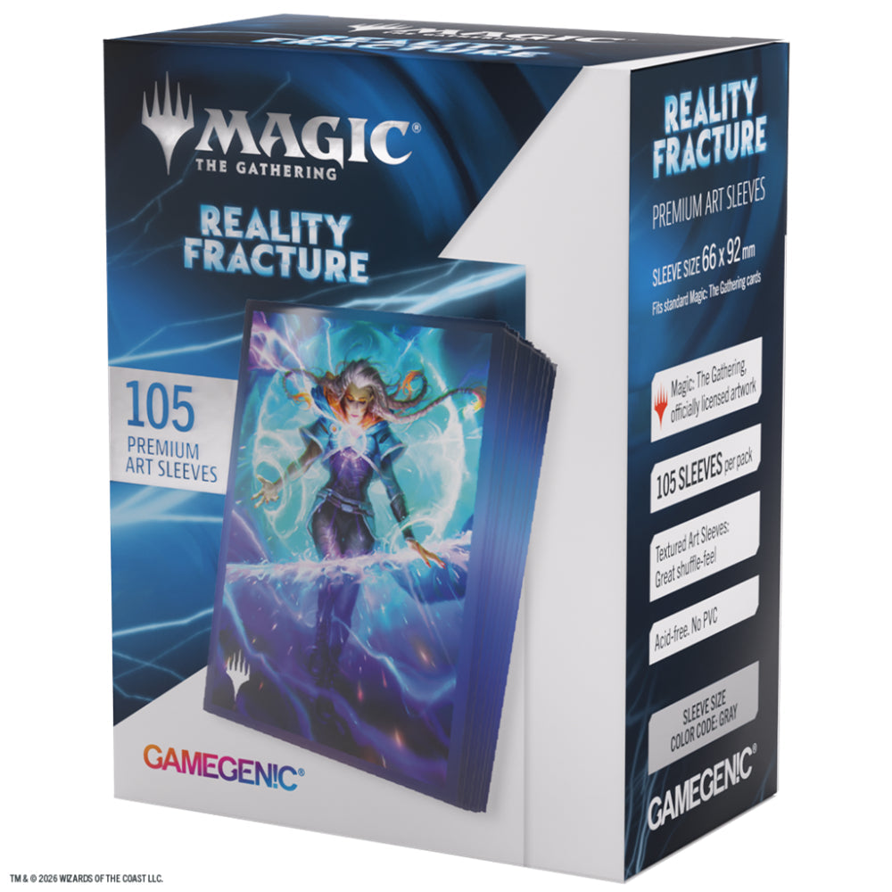 Blue and white Gamegenic magic the gathering reality fracture premium art card sleeves box for protection and gameplay