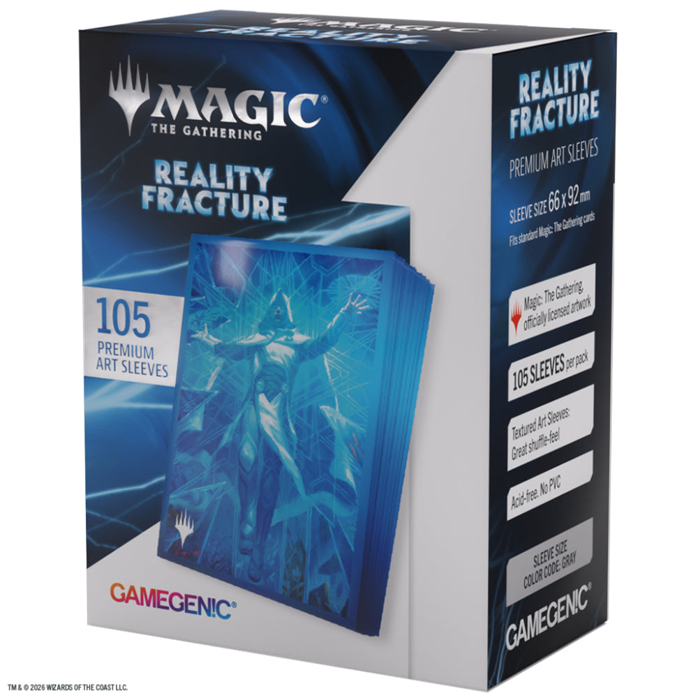 Blue reality fracture premium textured art card sleeves for Magic the Gathering by Gamegenic officially licensed