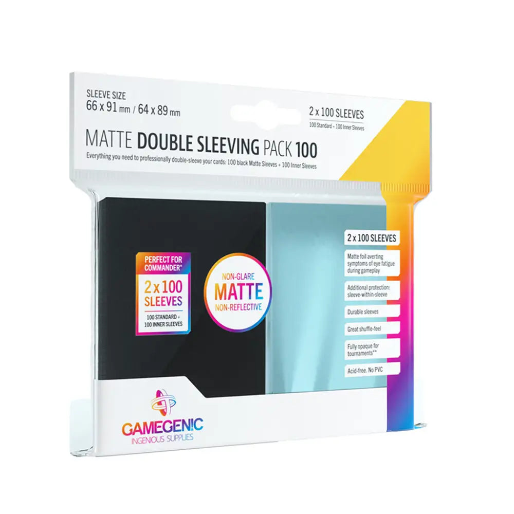 Gamegenic Matte Prime Double Sleeving Pack (100ct) Sleeves Gamegenic   