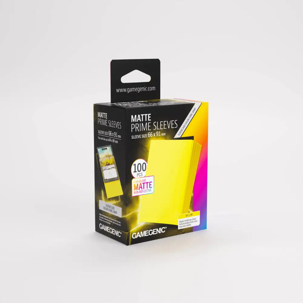Gamegenic Matte Prime Sleeves Standard 66mm x 91mm (100) - Yellow - Card Games