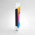 Black Gamegenic Prime Playmat XL in retail packaging with vibrant rainbow gradient and Gamegenic branding at the bottom