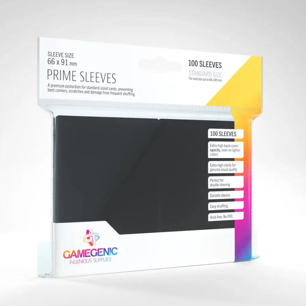 Gamegenic Prime Sleeves Standard 66mm x 91mm (100) - Black - Card Games