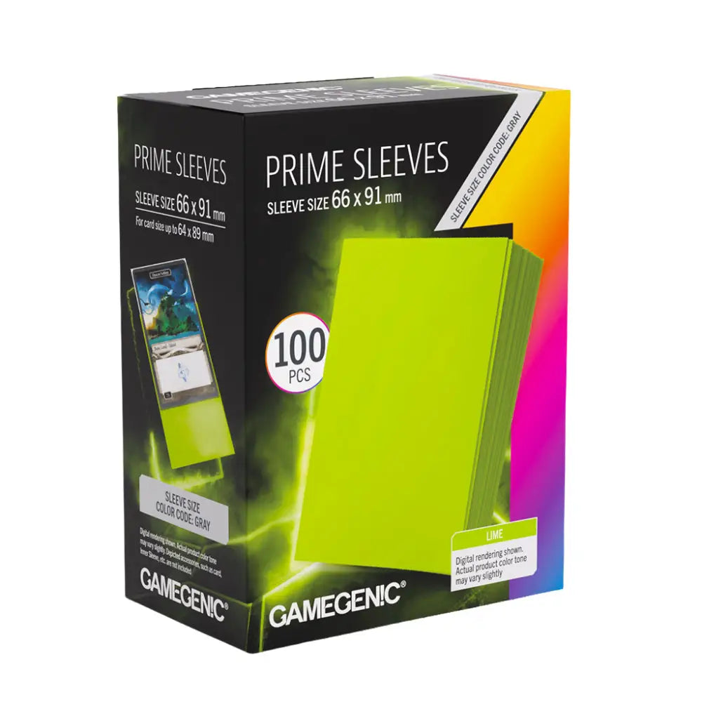 Gamegenic Prime Sleeves Standard 66mm x 91mm (100) - Lime - Card Games