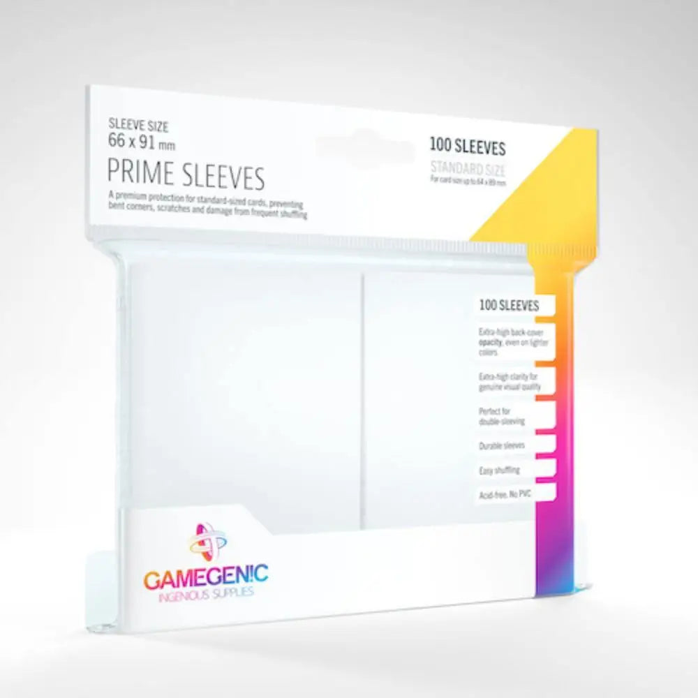 Gamegenic Prime Sleeves Standard 66mm x 91mm (100) Sleeves Gamegenic White  