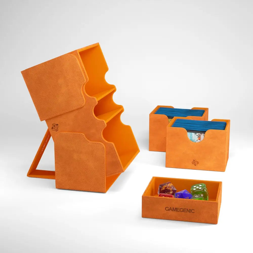 Gamegenic Stronghold 200+ XL Convertible Deckbox - Orange - Card Games