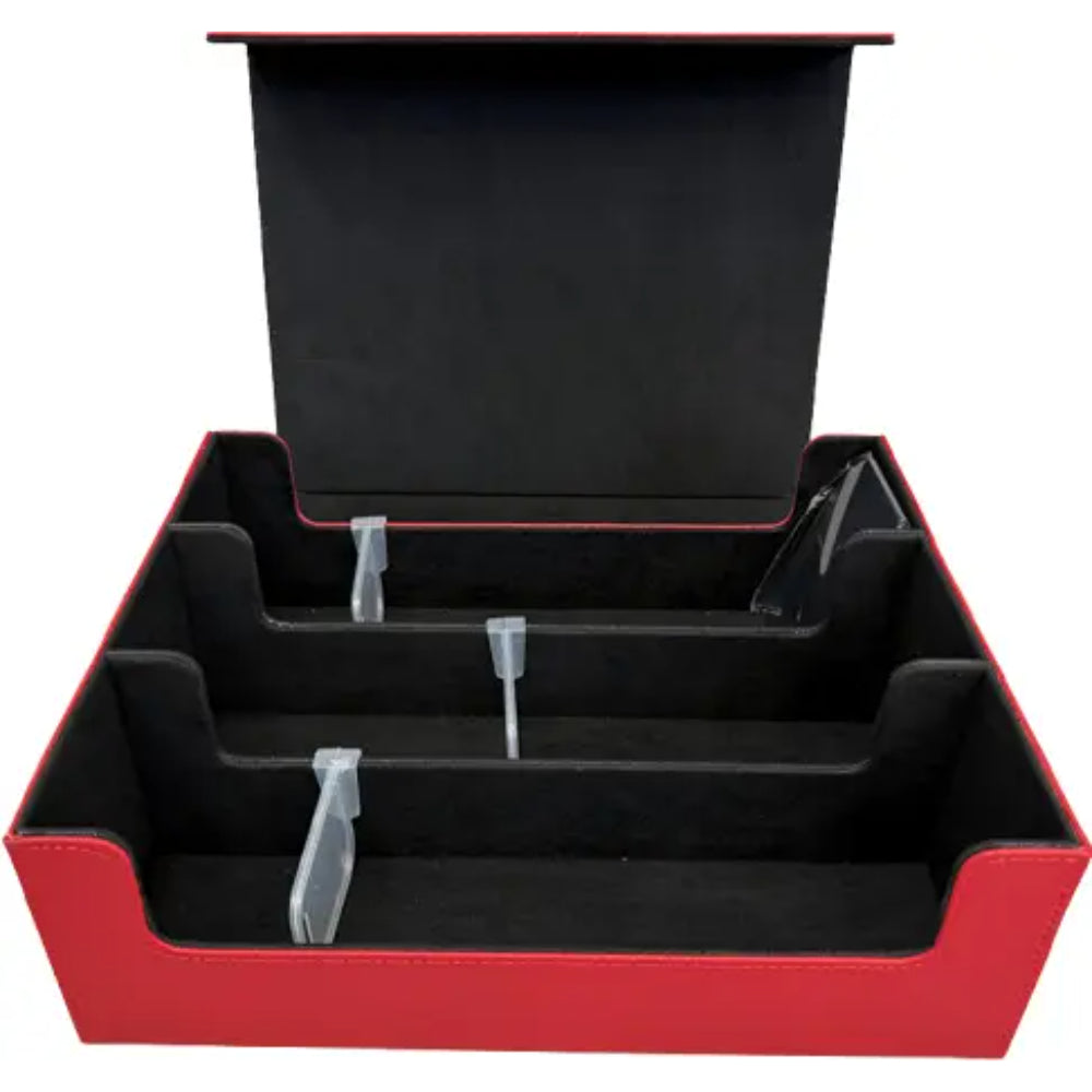 Gaming Card Box - 3 Row - 1800ct - Red - Card Games