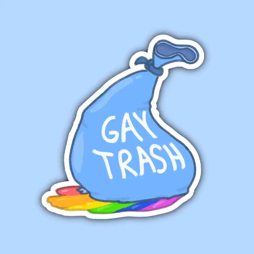 Gay Trash Sticker - Blue - Gifts