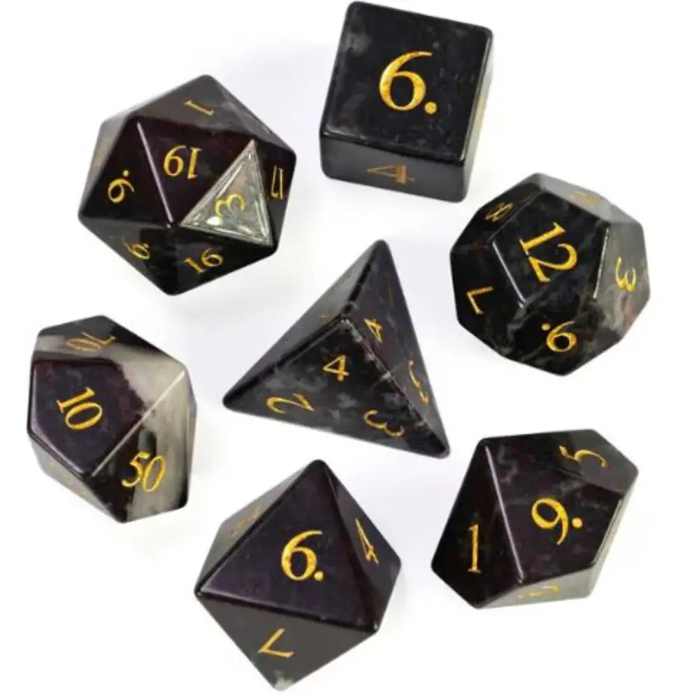 Gemstone Bloodstone Polyhedral (D&D) Dice Set (7) Dice & Dice Supplies The Haunted Game Cafe   
