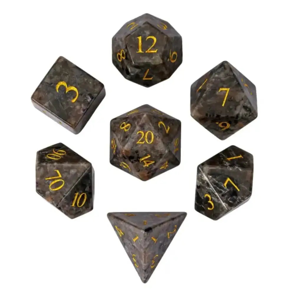 Gemstone Yooperlite Polyhedral (D&D) Dice Set (7) - Dice & Dice Supplies