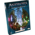 Genesys RPG android shadow of the beanstalk book with vibrant neon-lit cyberpunk cityscape on its cover