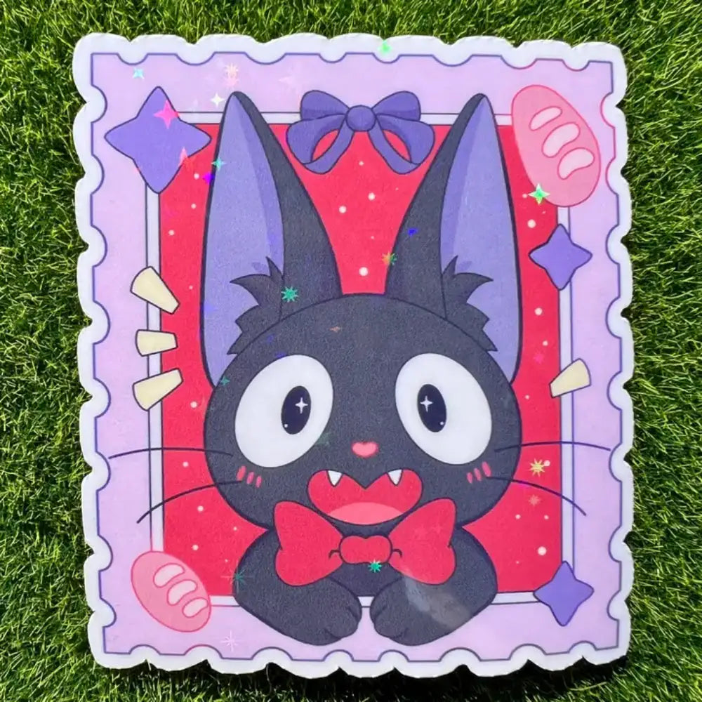 Ghibli Stamp Jiji Holographic Sticker - Gifts