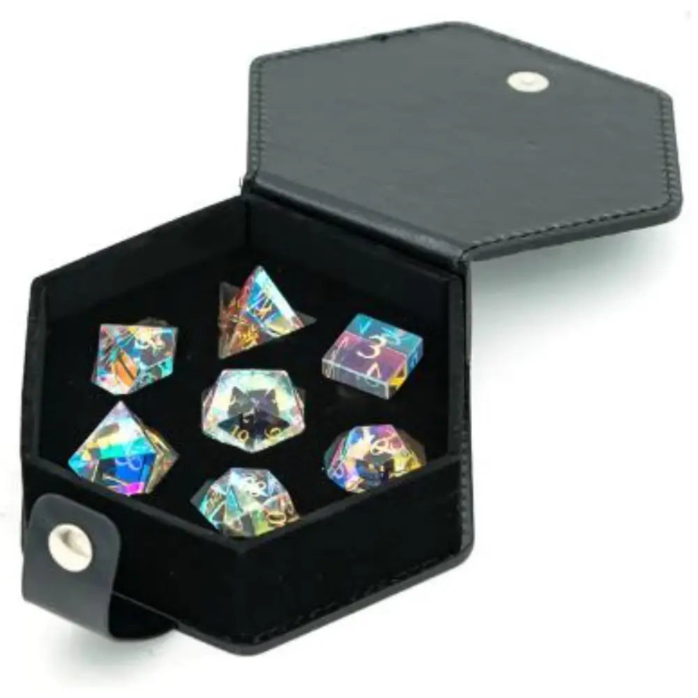 Glass Polyhedral (D&D) Dice Set (7) Rainbow Prism Dice & Dice Supplies The Haunted Game Cafe   