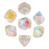 Glass Polyhedral (D&D) Dice Set (7) Rounded Rainbow Prism - Dice & Dice Supplies