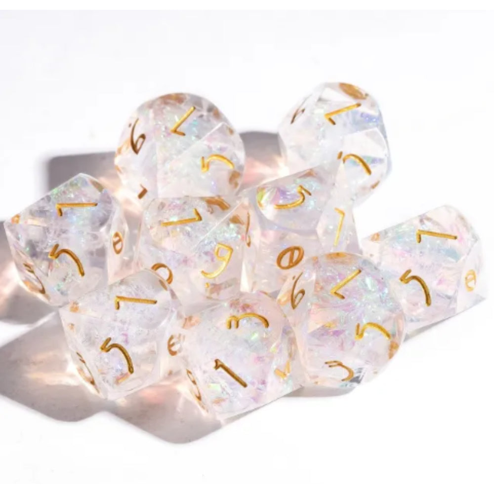 Glitter Paper d10 Dice Set (5)